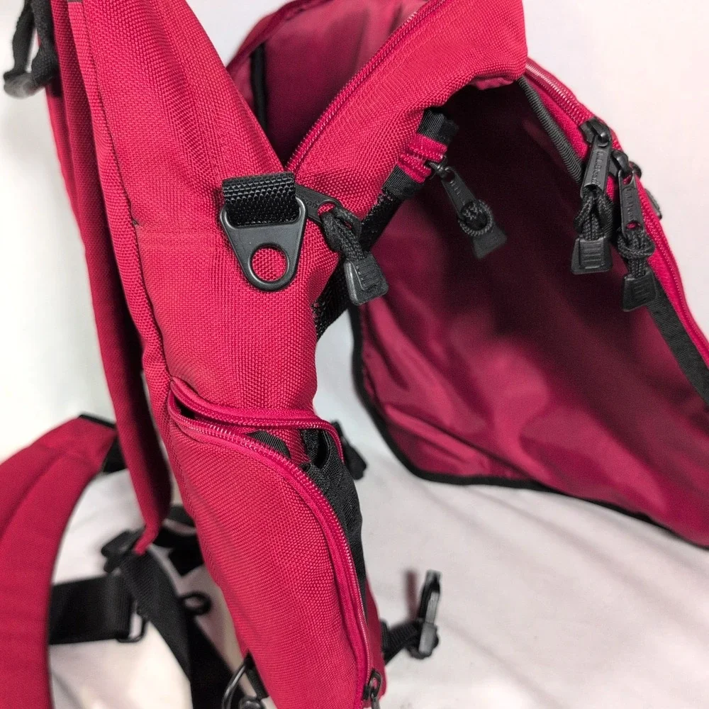LL Bean 0NDR7 Deluxe Book Satchel Comfort Carry Laptop Travel Backpack Red